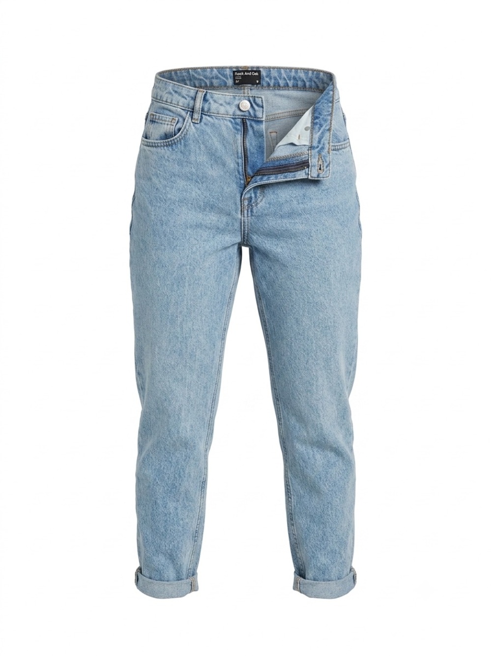Frank And Oak Stevie High-Waisted Tapered Mom Jeans Classic Light Wash Sz 27